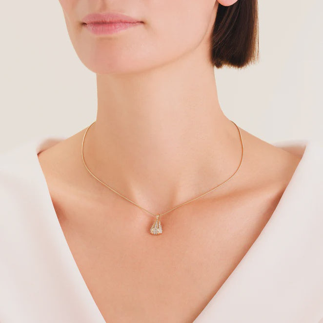 Pave Stripe Gold Necklace