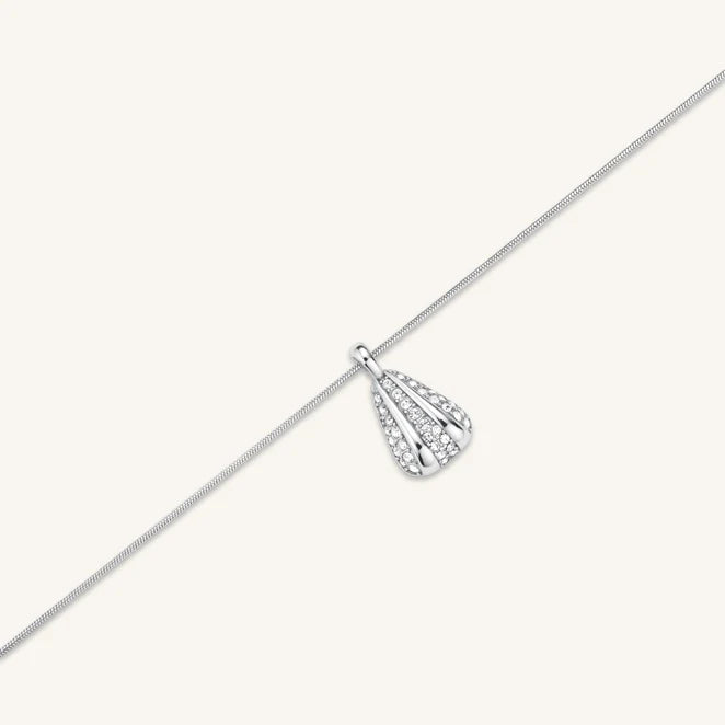 Pave Stripe Silver Necklace