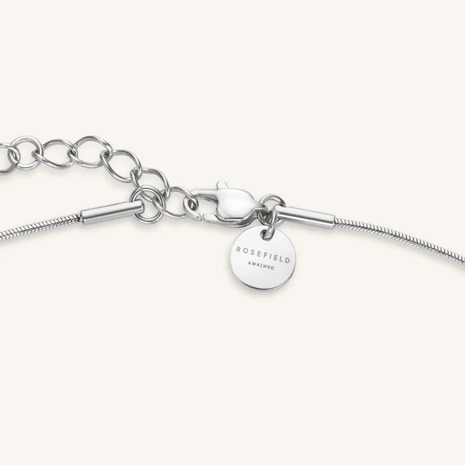 Pave Stripe Silver Necklace
