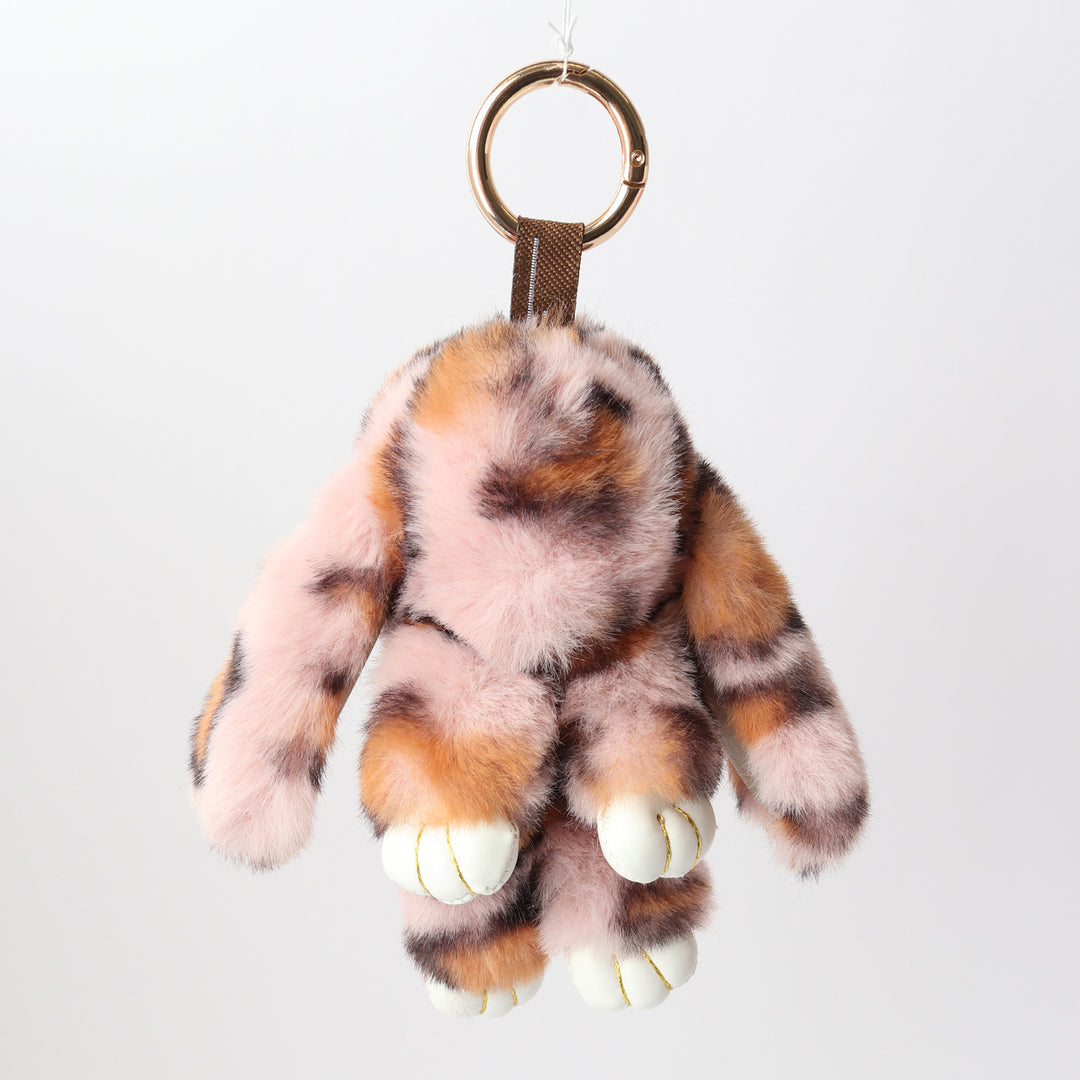 Pink Leopard Bunny Keyring