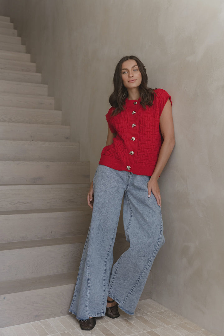 RED ZADIE VEST