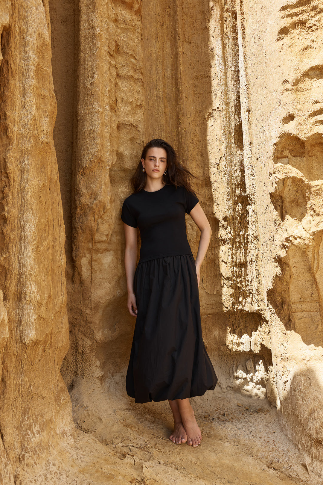 Sass Black Bubble Hem Lilani Dress