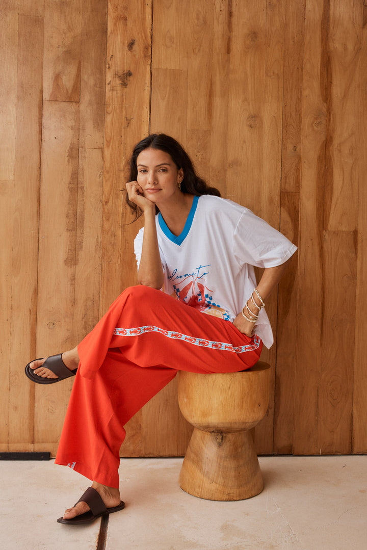 Betty Basics Red Sable Wide Leg Pant - RAPT ONLINE