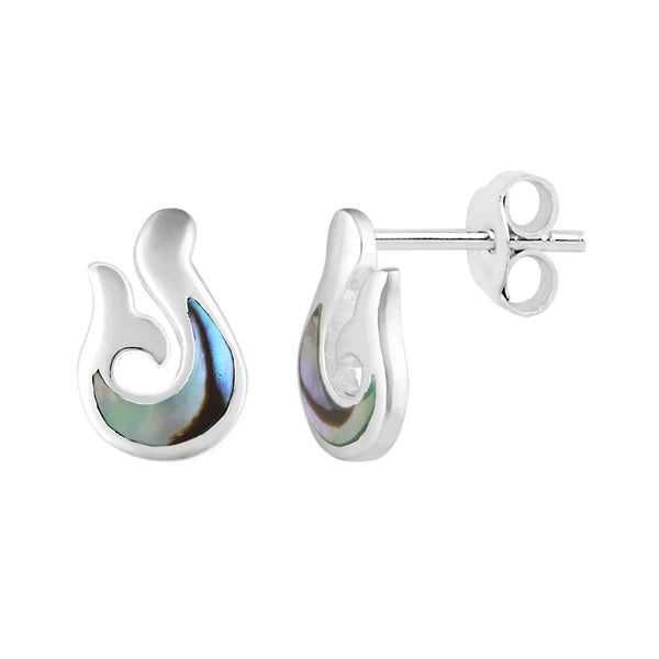 STERLING SILVER PAUA & HOOK STUDS