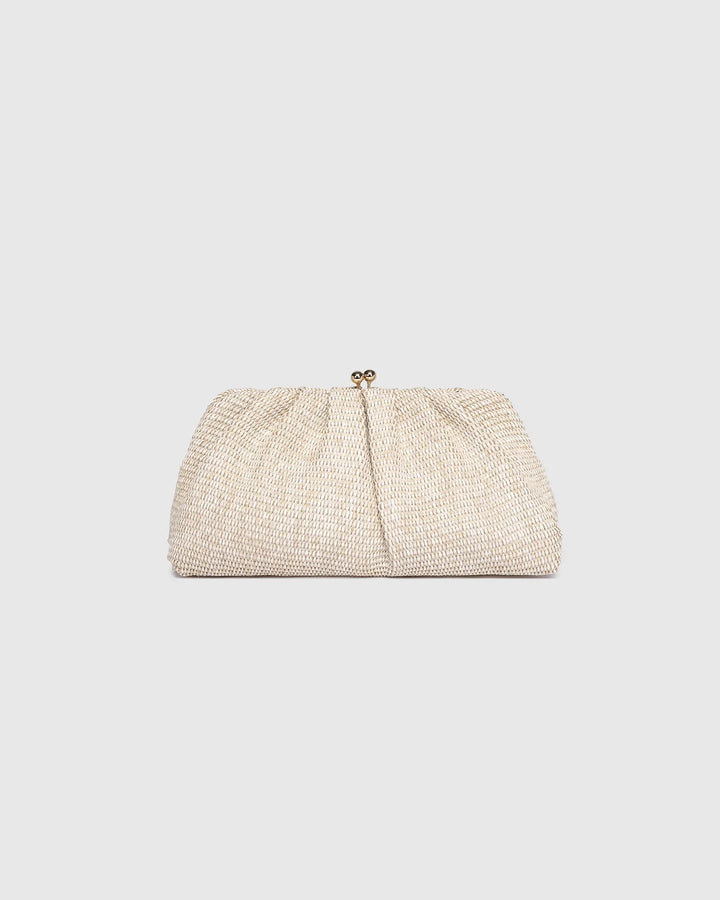 Louenhide Goldie Raffia Clutch Bag