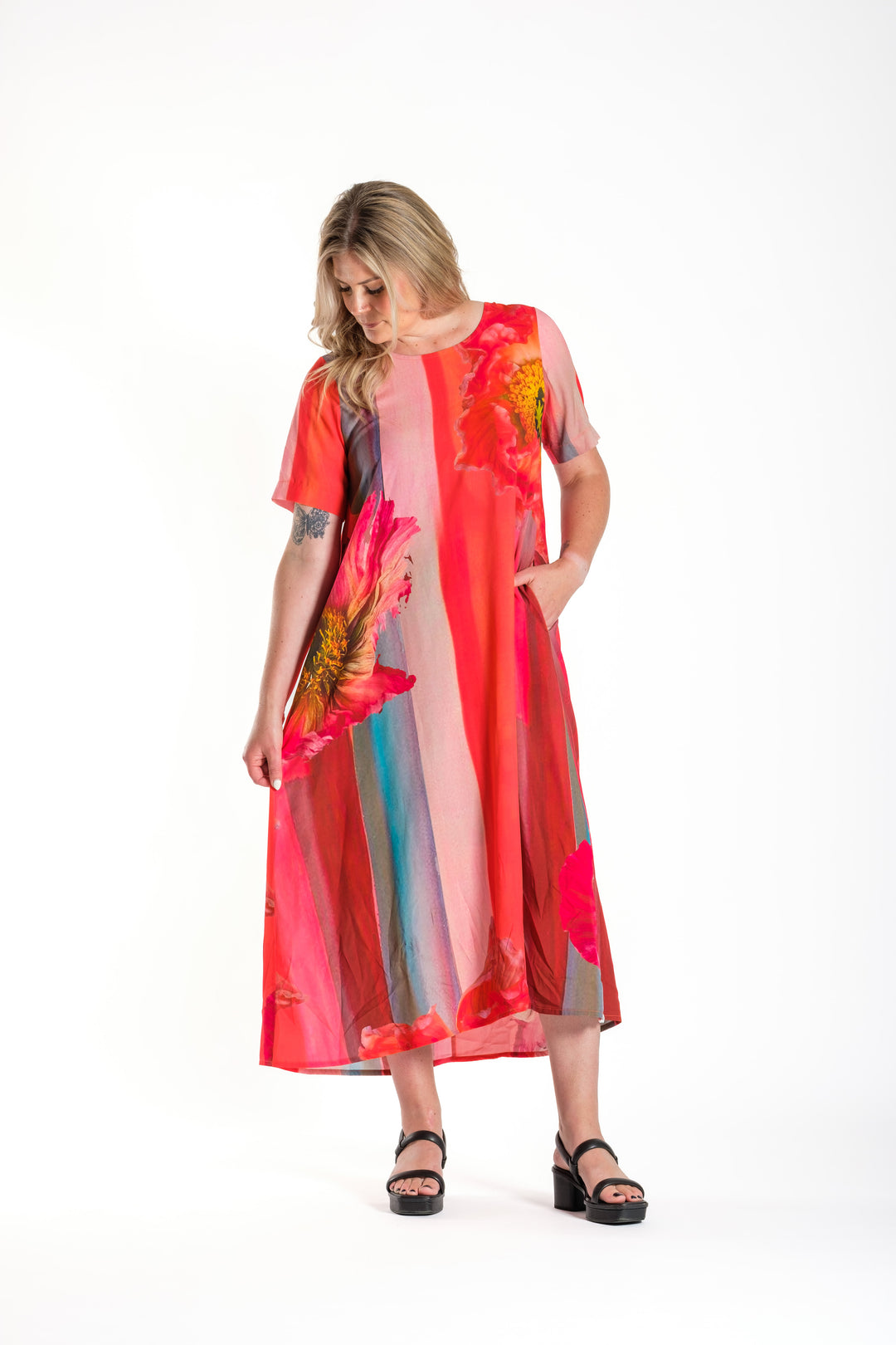Deeanne Hobbs Vibrant Poppies Menaka Dress