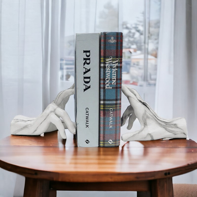 MARBLE HANDS BOOKENDS