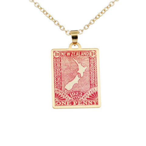 AOTEAROA MAP STAMP NECKLACE