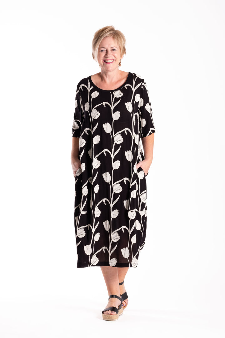 Jellicoe Sandy Embroidered Tulips Dress