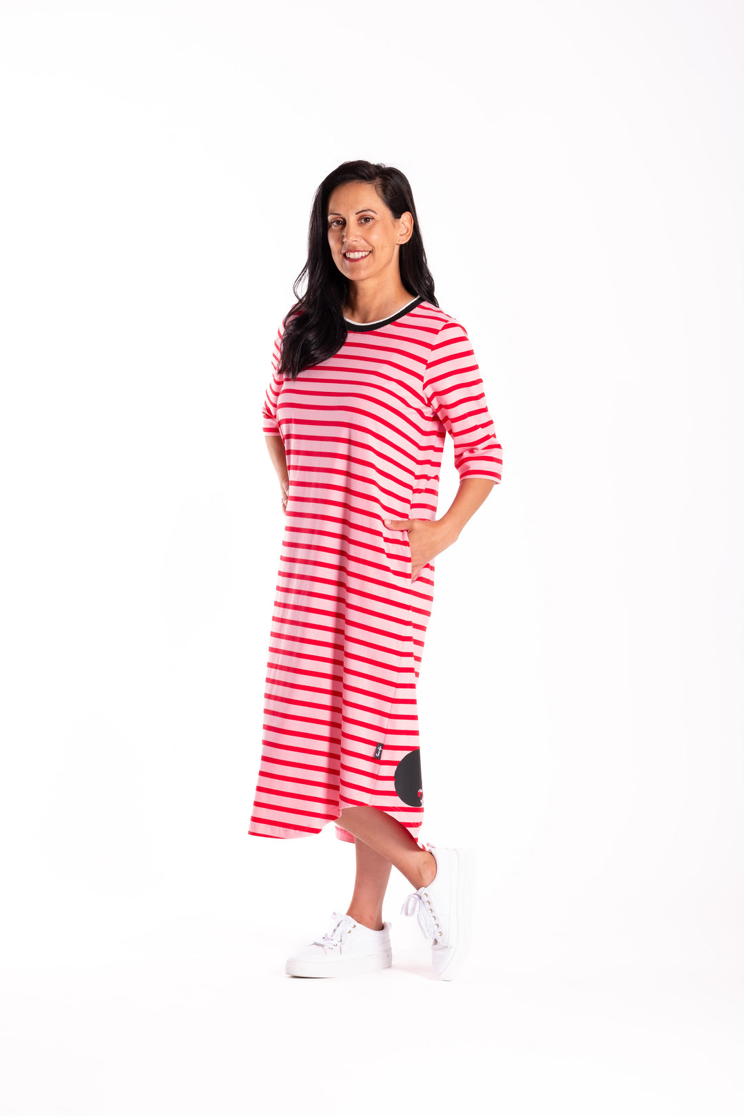 Jellicoe Simone Dress Red & Pink Stripe