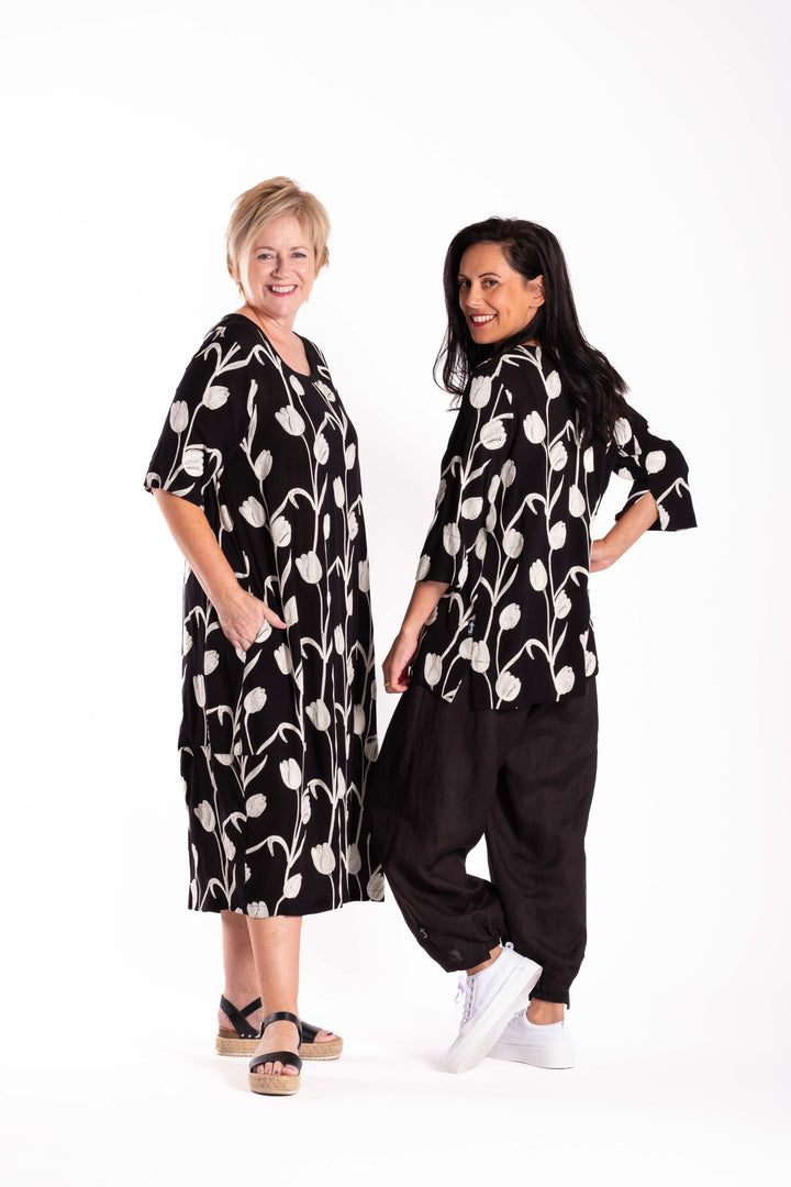 Jellicoe Sandy Embroidered Tulips Dress