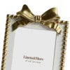 White & Gold Bow Photo Frame
