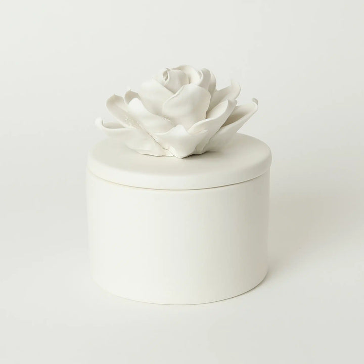 Le Forge White Porcelain Flower Trinket Box