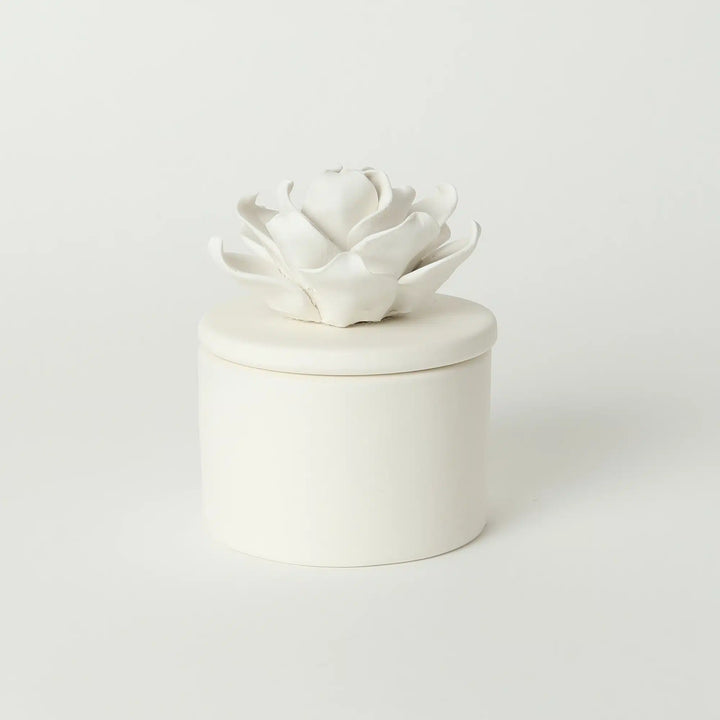 Le Forge White Porcelain Flower Trinket Box