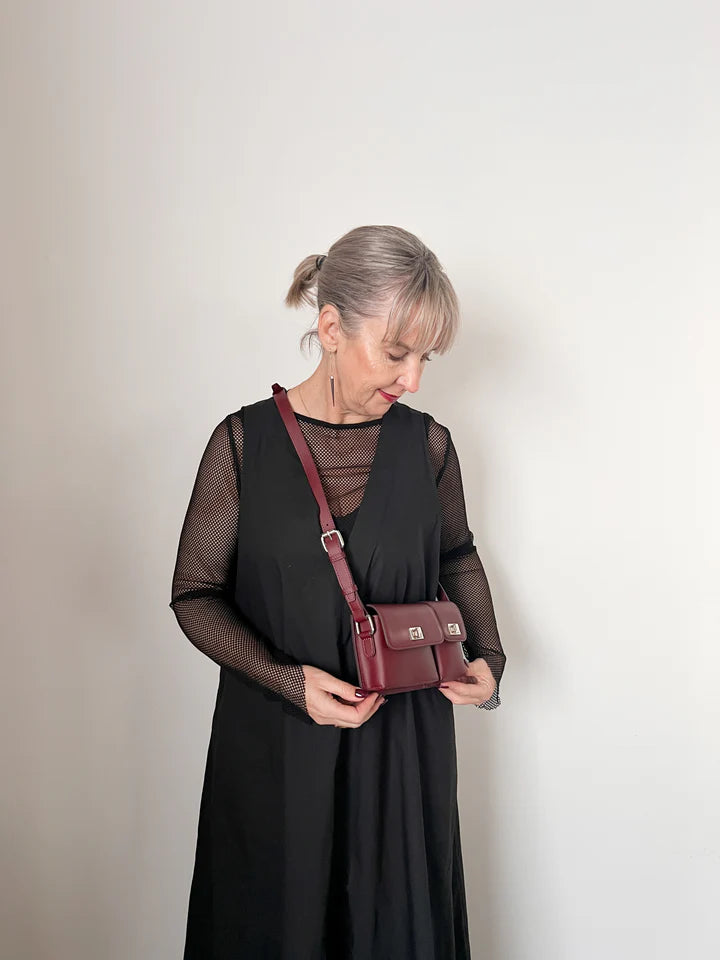 Minx Bordo Pocket Rocket Leather Bag