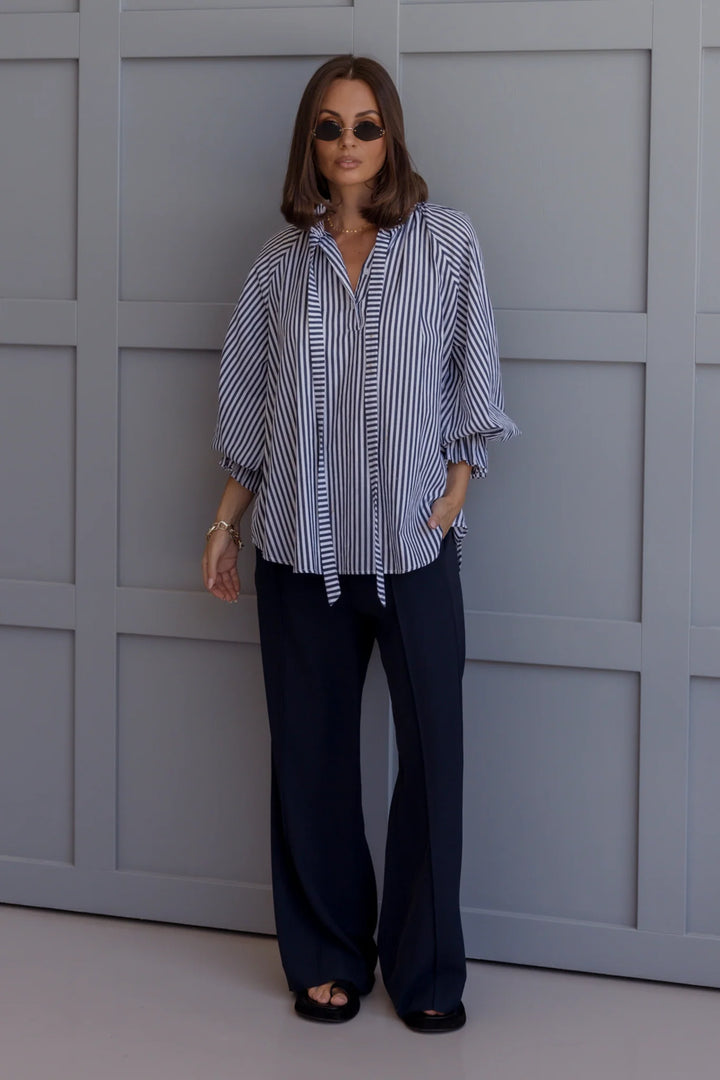 Alexandra Danill Blouse Navy Stripe