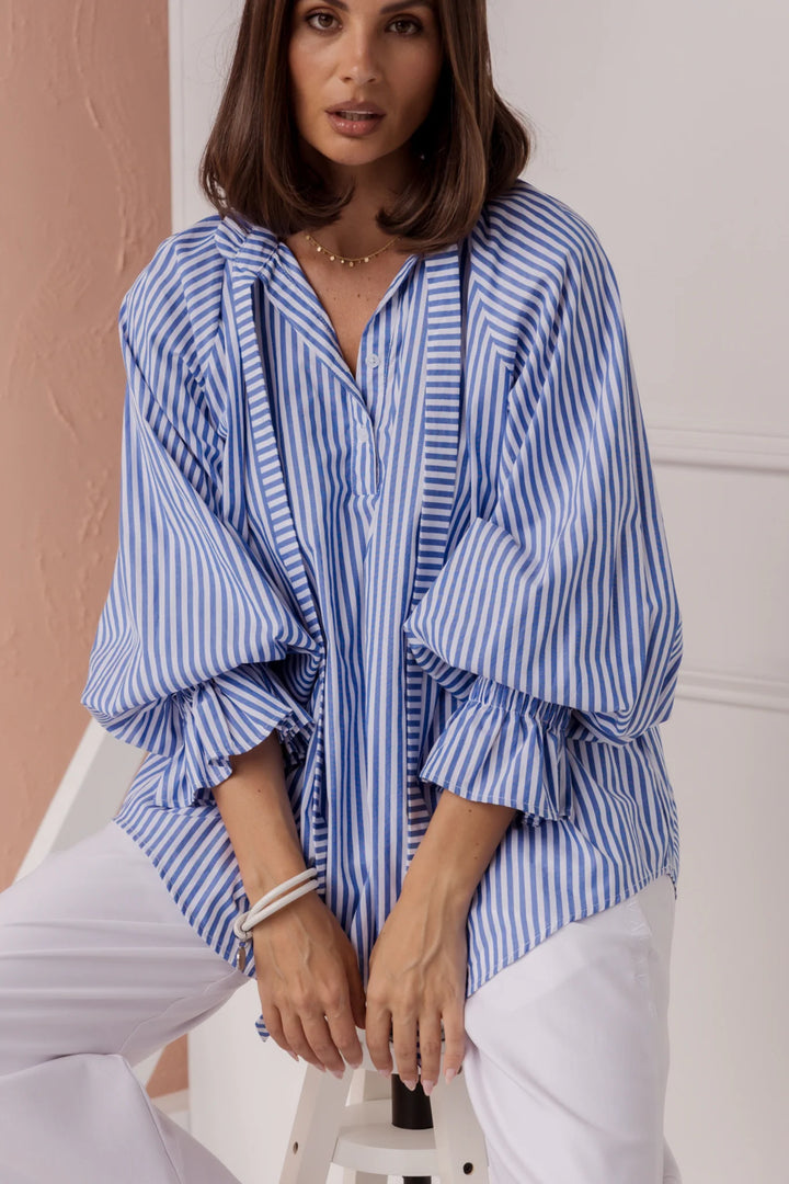 Alexandra Danill Blouse Blue Stripe