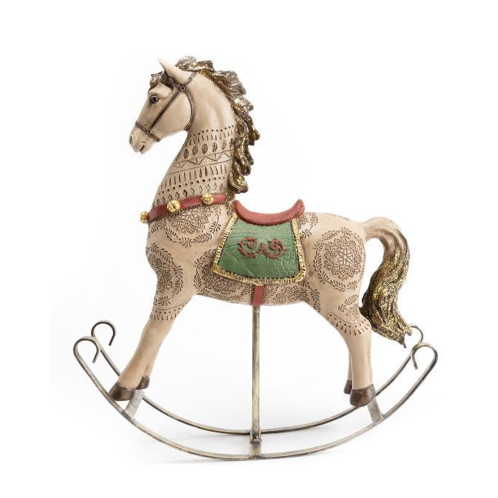 Red & Green Christmas Rocking Horse