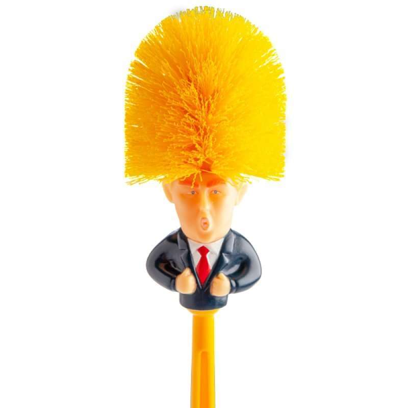 Funny Trump Novelty Toilet Brush with yellow bristle hair - RAPT ONLINE