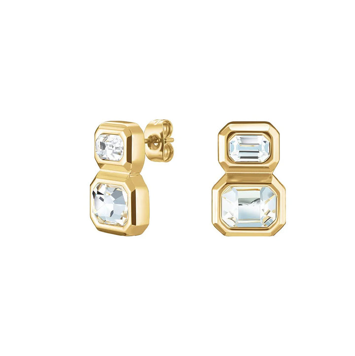 GOLD OCTAGON STUD EARRINGS