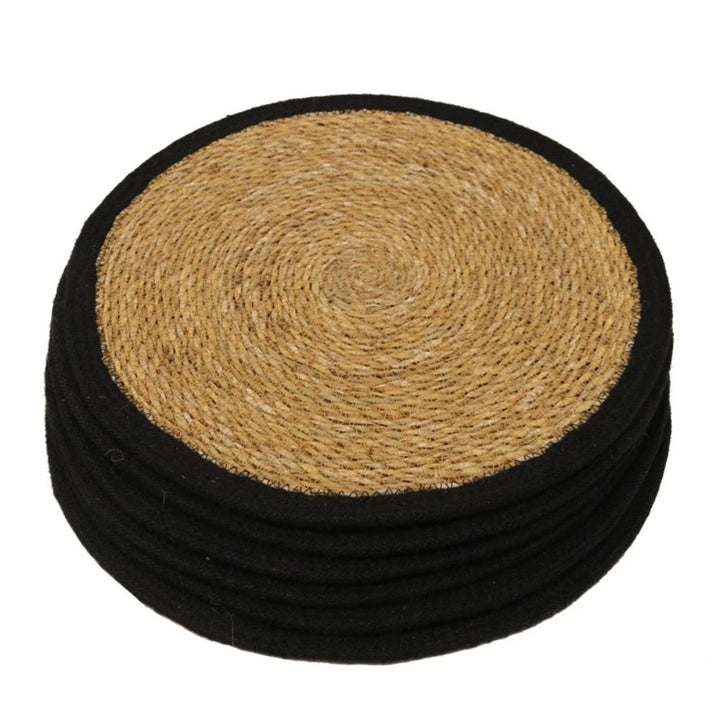 Black Border Seagrass Jute Placemats