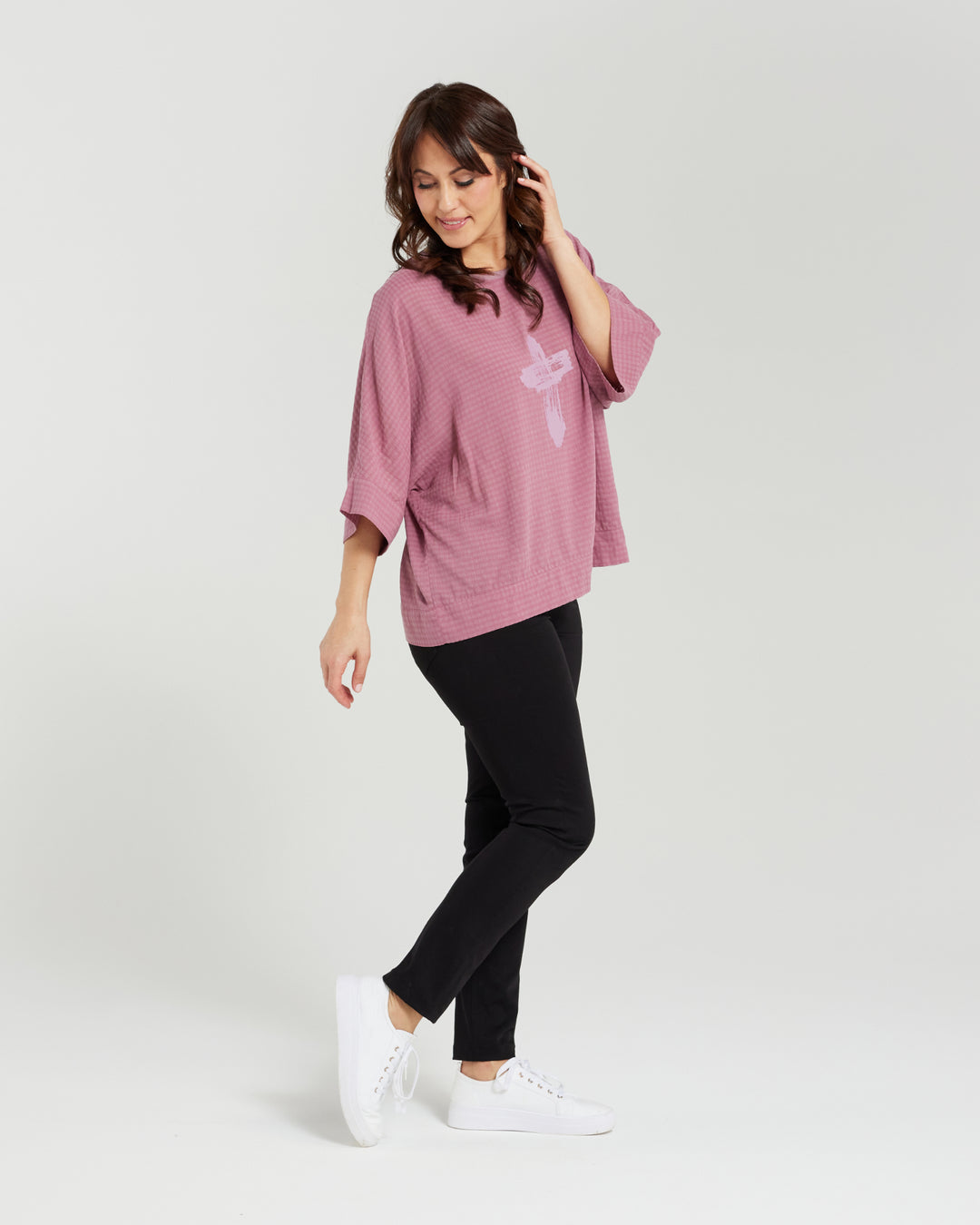 PINK CHECK FLORENCE TOP - RAPT ONLINE