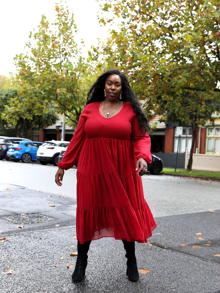 RED ASHLEIGH DRESS