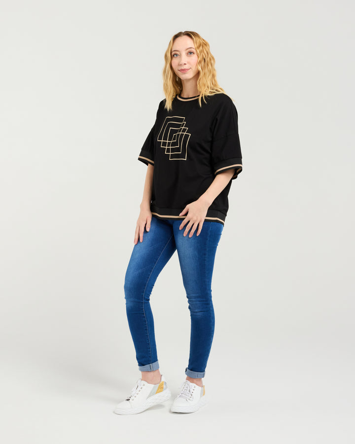 Seduce Black Gemma Tee Top
