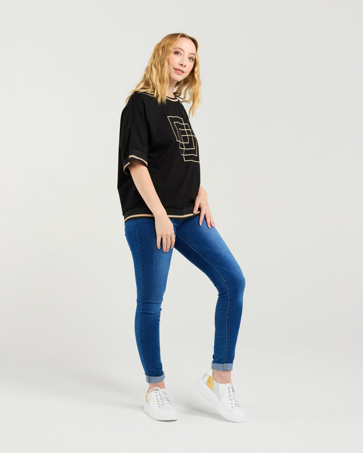 Seduce Black Gemma Tee Top