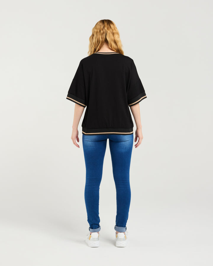 Seduce Black Gemma Tee Top