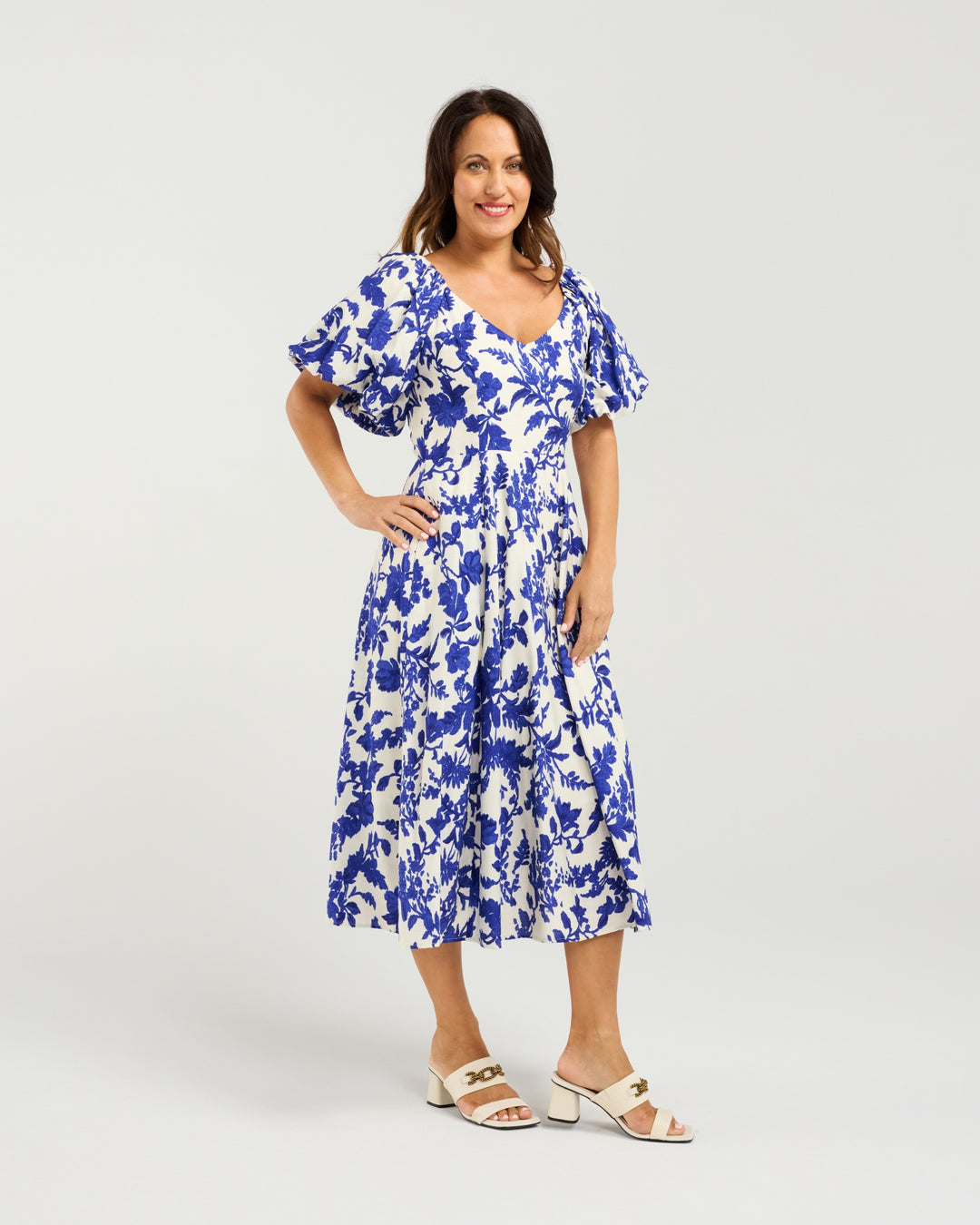 Seduce Cobalt Blossom Gabrielle Dress