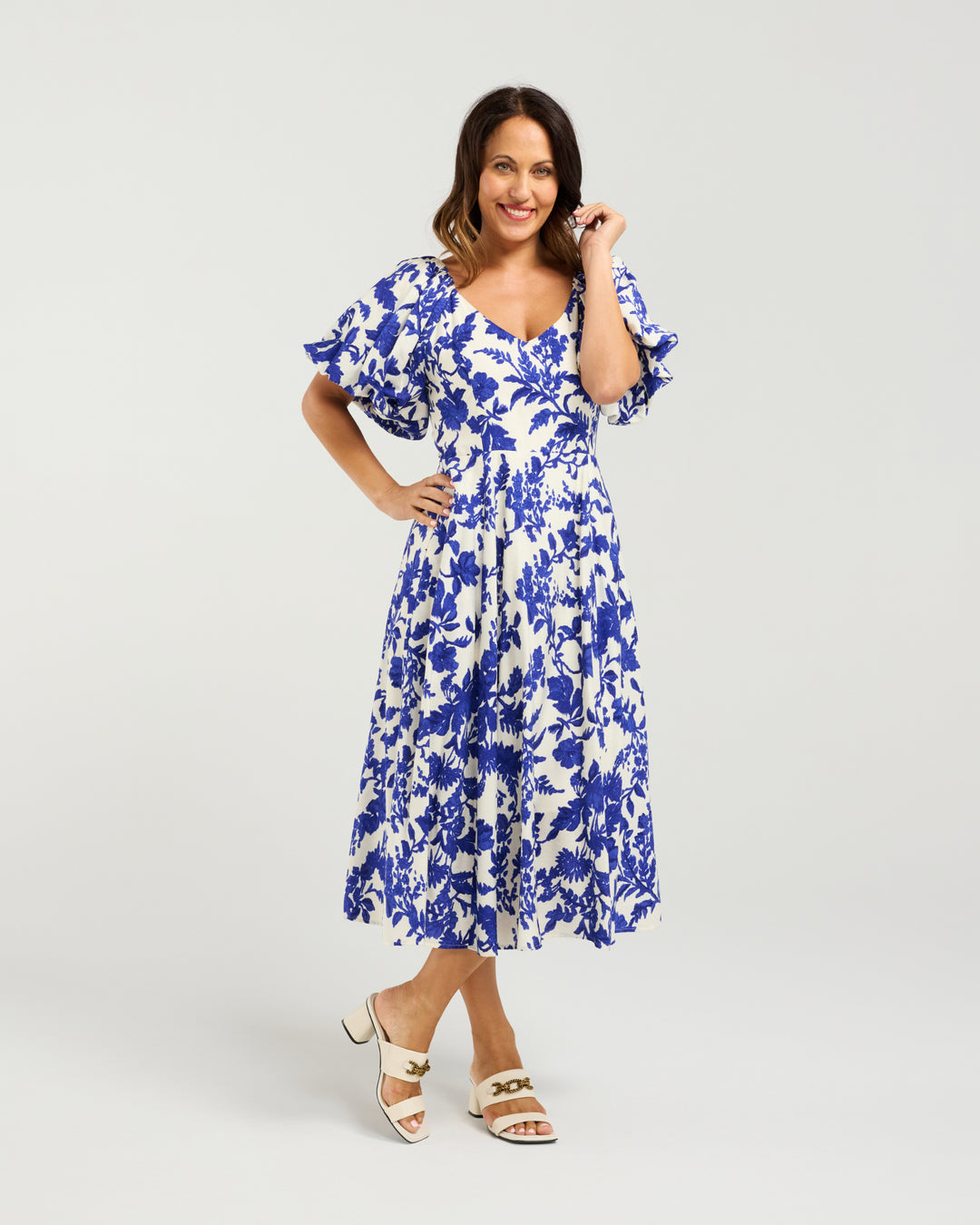 Seduce Cobalt Blossom Gabrielle Dress
