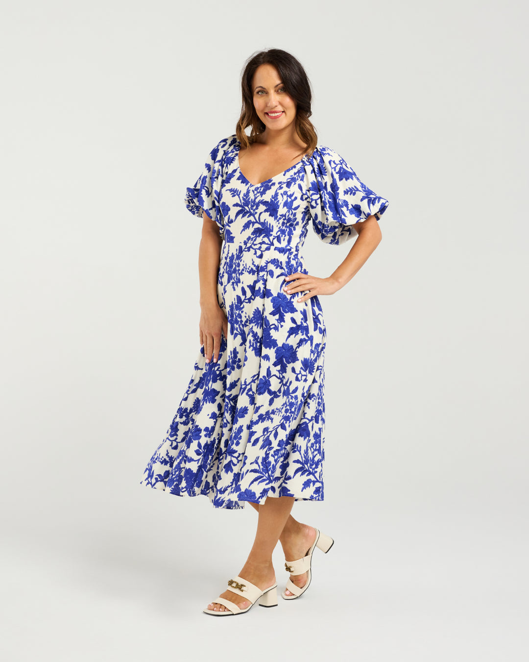 Seduce Cobalt Blossom Gabrielle Dress