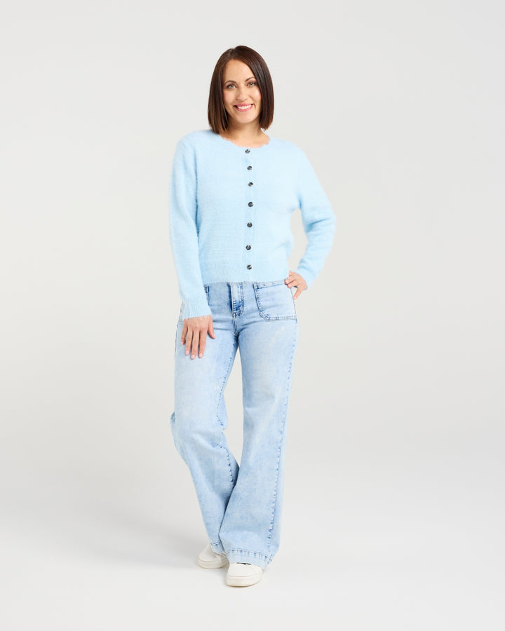 Seduce Edith Knit Cardigan Blue