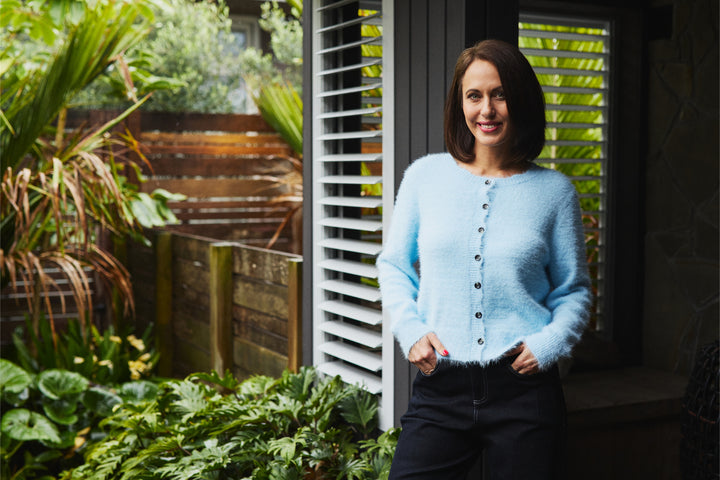 Seduce Edith Knit Cardigan Blue