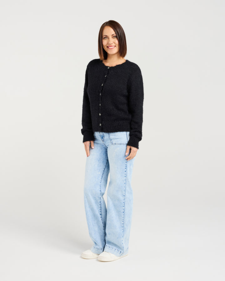 Seduce Black Edith Knit Cardigan