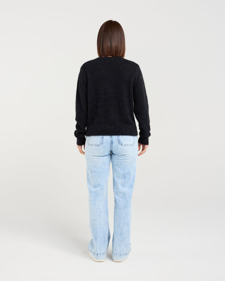 Seduce Black Edith Knit Cardigan