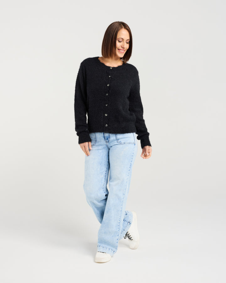Seduce Black Edith Knit Cardigan