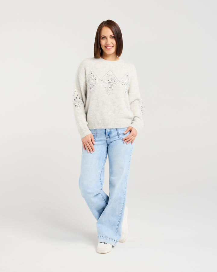 Seduce Grey Thea Knit Sweater