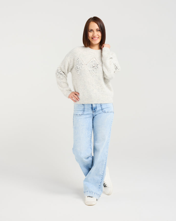 Seduce Grey Thea Knit Sweater