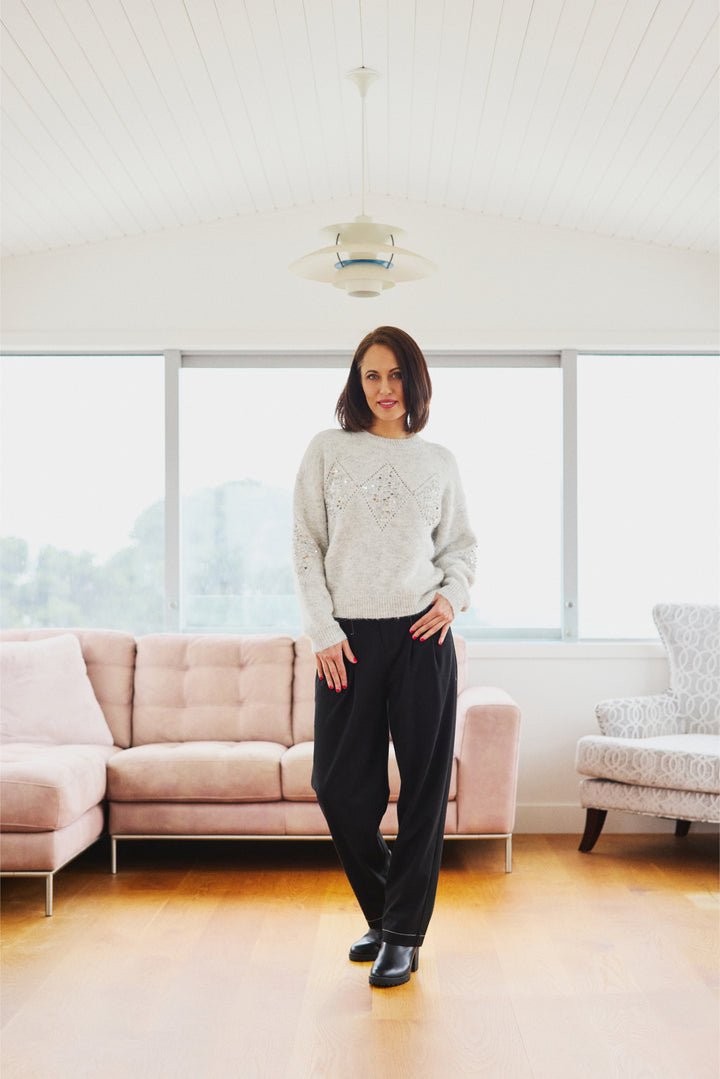 Seduce Grey Thea Knit Sweater