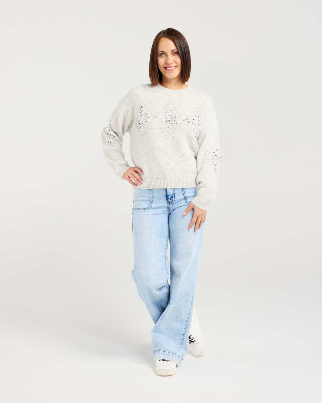 Seduce Grey Thea Knit Sweater