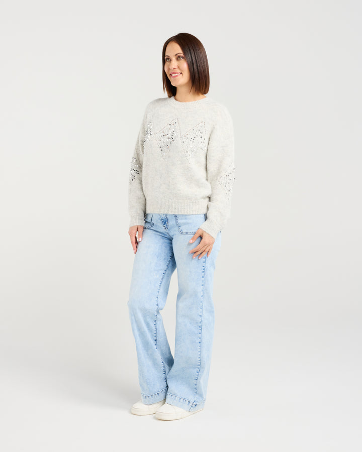 Seduce Grey Thea Knit Sweater