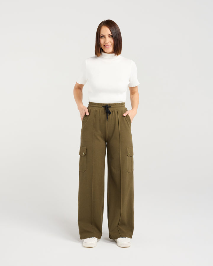 Seduce Khaki Cleo Cargo Pant