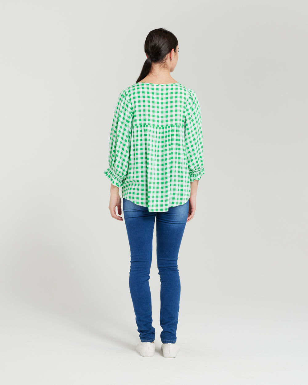 25% OFF | GREEN CHECK BONNIE TOP - RAPT ONLINE