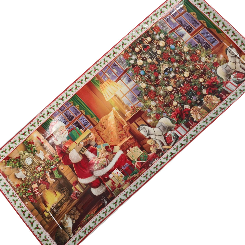 Traditional Santa Scene Plate 36.5cm