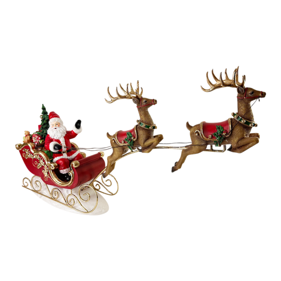 Santa Sleigh & Flying Reindeer Christmas Ornament