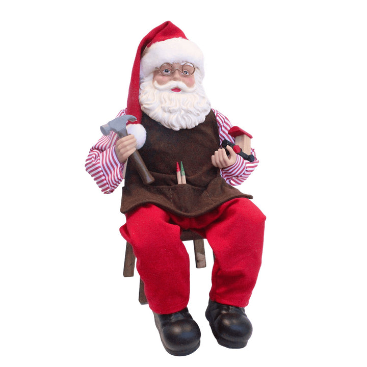 40cm Sitting Santa with Tools