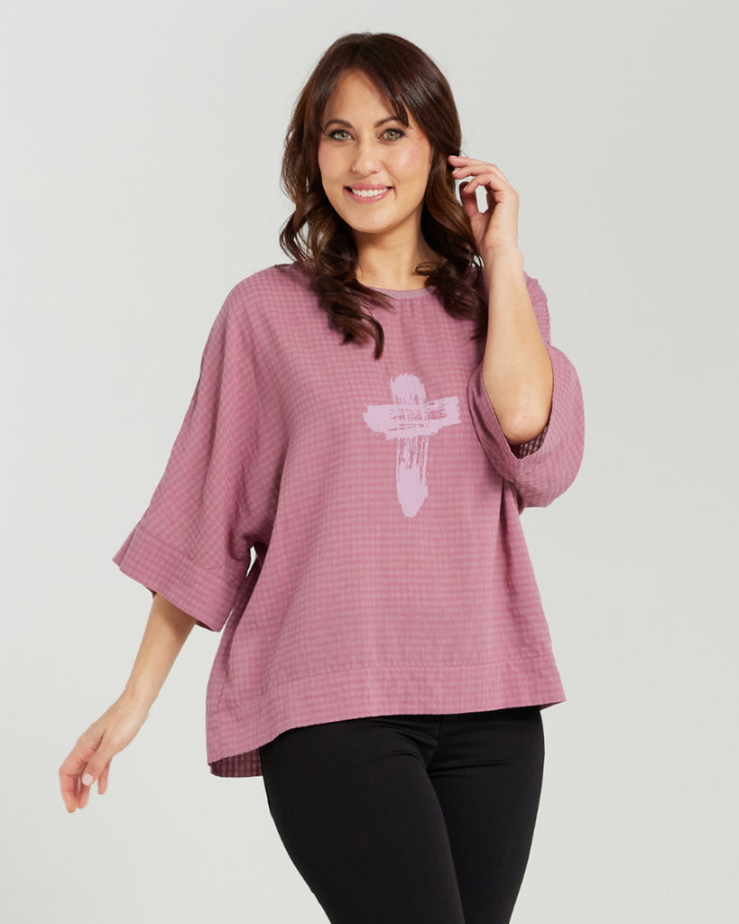 PINK CHECK FLORENCE TOP - RAPT ONLINE