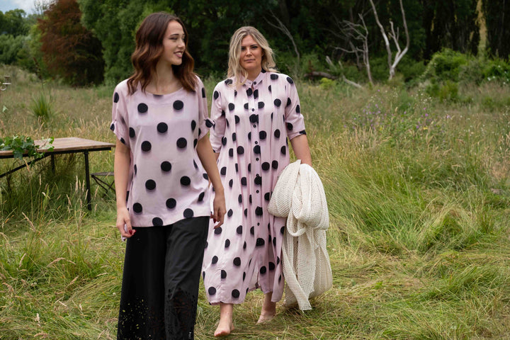 Deeanne Hobbs Pink Smudge Spots French Me Dress